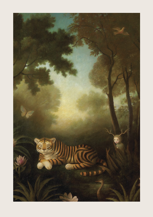 Sleeping Tiger Greeting Card by Stephen Mackey